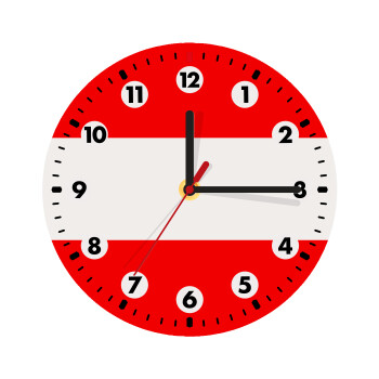 Austria flag, Ρολόι τοίχου ξύλινο (20cm)