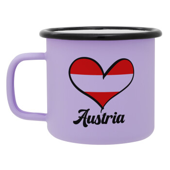 Austria flag, Κούπα Μεταλλική εμαγιέ ΜΑΤ Light Pastel Purple 360ml