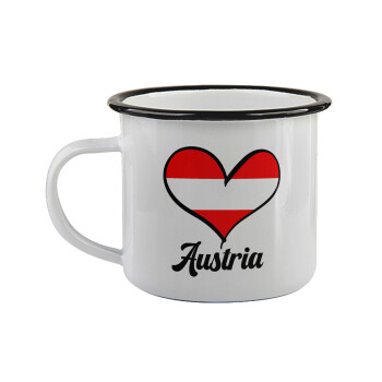Austria flag, Κούπα εμαγιέ με μαύρο χείλος 360ml