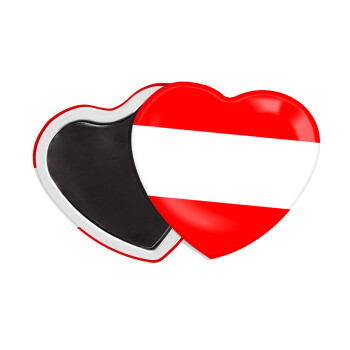 Austria flag, Μαγνητάκι καρδιά (57x52mm)