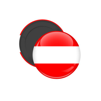 Austria flag, Μαγνητάκι ψυγείου στρογγυλό διάστασης 5cm
