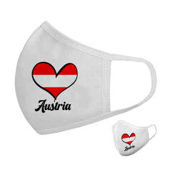 Austria flag, Μάσκα υφασμάτινη υψηλής άνεσης παιδική (Δώρο πλαστική θήκη)