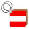 Austria flag, Μπρελόκ Ξύλινο τετράγωνο MDF