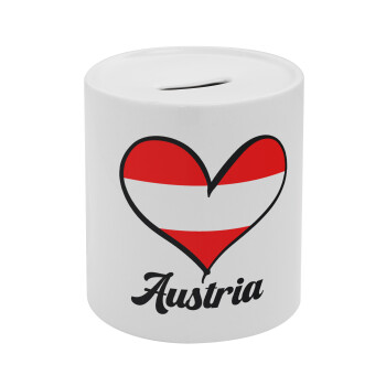 Austria flag, Κουμπαράς πορσελάνης με τάπα