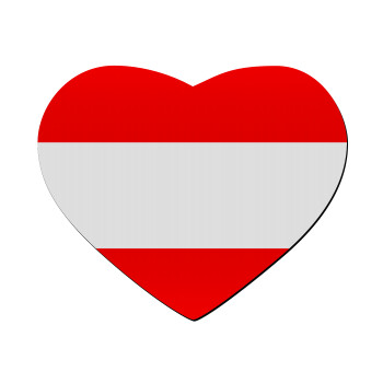 Austria flag, Mousepad καρδιά 23x20cm