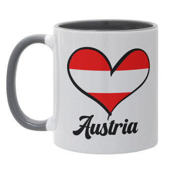 Austria flag, Mug colored grey, ceramic, 330ml