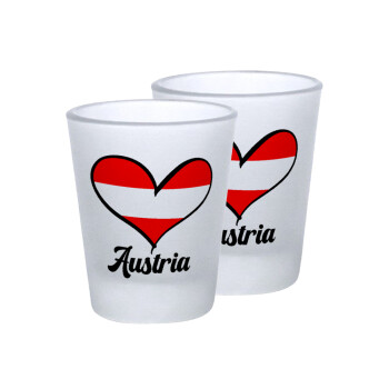 Austria flag, Σφηνοπότηρα γυάλινα 45ml του πάγου (2 τεμάχια)