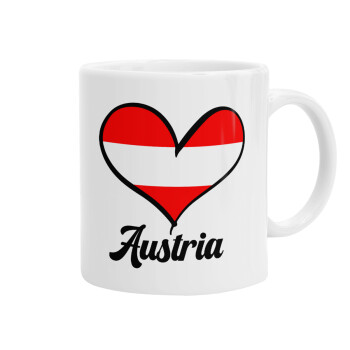 Austria flag, Ceramic coffee mug, 330ml (1pcs)
