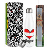 Easter candle, metallic white thermos bottle (500ml) & aromatic flat candle (30cm) (GRAY)
