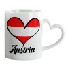 Mug heart handle, ceramic, 330ml