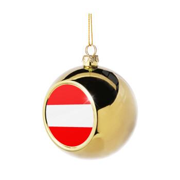Austria flag, Χριστουγεννιάτικη μπάλα δένδρου Χρυσή 8cm