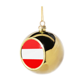 Austria flag, Golden Christmas tree ball ornament 8cm