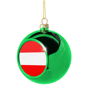 Austria flag, Χριστουγεννιάτικη μπάλα δένδρου Πράσινη 8cm