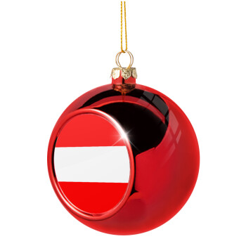 Austria flag, Christmas tree ball Red 8cm