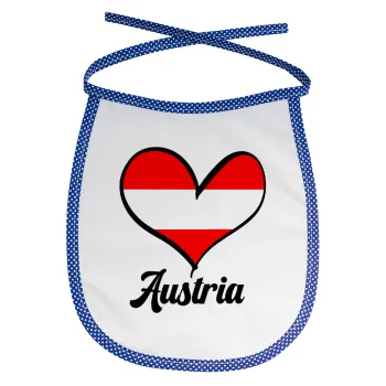 Austria flag, Σαλιάρα μωρού αλέκιαστη με κορδόνι Μπλε