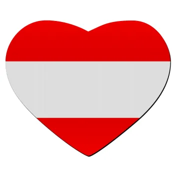 Austria flag, Mousepad καρδιά 23x20cm