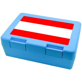 Austria flag, Children's cookie container LIGHT BLUE 185x128x65mm (BPA free plastic)