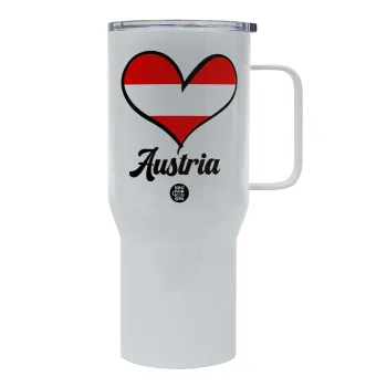 Austria flag, Tumbler με καπάκι, διπλού τοιχώματος (θερμό) 750L