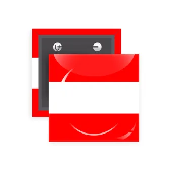 Austria flag, Κονκάρδα παραμάνα τετράγωνη 5x5cm