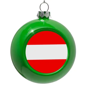 Austria flag, Green Christmas tree ornament bauble 8cm