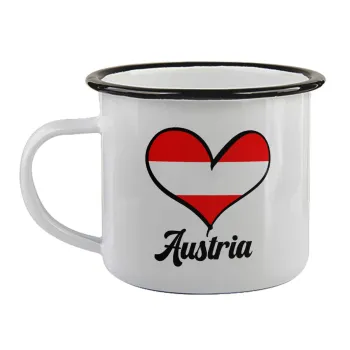 Austria flag, Κούπα εμαγιέ με μαύρο χείλος 360ml