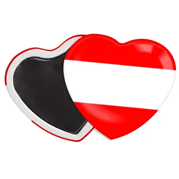 Austria flag, Μαγνητάκι καρδιά (57x52mm)