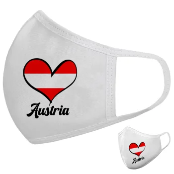 Austria flag, Μάσκα υφασμάτινη υψηλής άνεσης παιδική (Δώρο πλαστική θήκη)