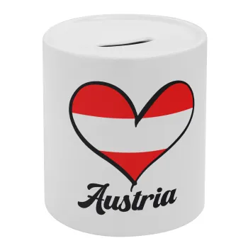 Austria flag, Κουμπαράς πορσελάνης με τάπα