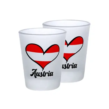 Austria flag, Σφηνοπότηρα γυάλινα 45ml του πάγου (2 τεμάχια)