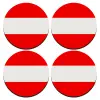 SET of 4 round wooden coasters (9cm)