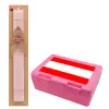 Easter Set, children's snack container PINK & scented flat Easter candle (30cm) (PINK)