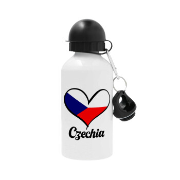 Czechia flag, Μεταλλικό παγούρι νερού, Λευκό, αλουμινίου 500ml