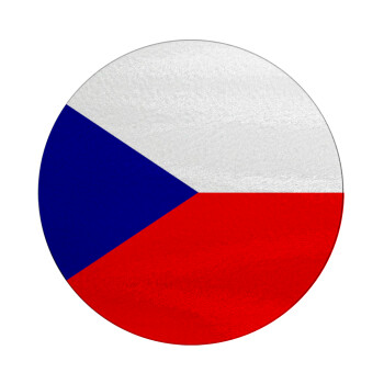Czechia flag, Επιφάνεια κοπής γυάλινη στρογγυλή (30cm)