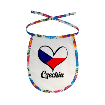 Czechia flag, Σαλιάρα μωρού αλέκιαστη με κορδόνι Χρωματιστή