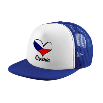 Czechia flag, Καπέλο Soft Trucker με Δίχτυ Blue/White 