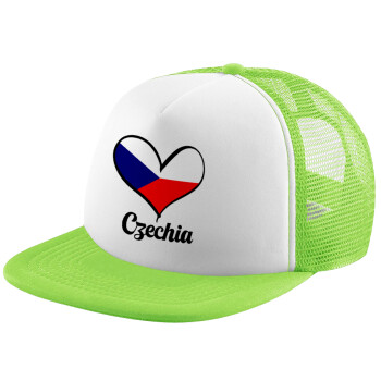 Czechia flag, Καπέλο Soft Trucker με Δίχτυ Πράσινο/Λευκό