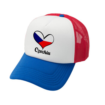 Czechia flag, Καπέλο Soft Trucker με Δίχτυ Red/Blue/White 