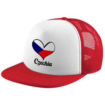 Czechia flag, Καπέλο Soft Trucker με Δίχτυ Red/White 