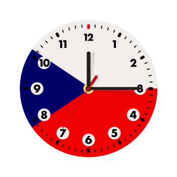 Czechia flag, Ρολόι τοίχου ξύλινο (20cm)