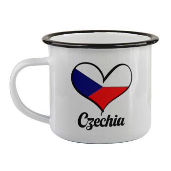 Czechia flag, Κούπα εμαγιέ με μαύρο χείλος 360ml