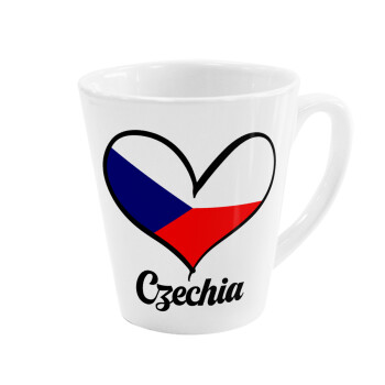 Czechia flag, Κούπα Latte Λευκή, κεραμική, 300ml