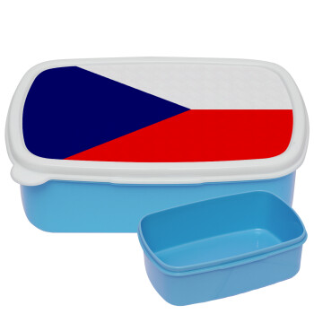 Czechia flag, ΜΠΛΕ παιδικό δοχείο φαγητού (lunchbox) πλαστικό (BPA-FREE) Lunch Βox M18 x Π13 x Υ6cm