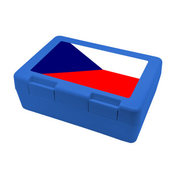 Czechia flag, Παιδικό δοχείο κολατσιού ΜΠΛΕ 185x128x65mm (BPA free πλαστικό)