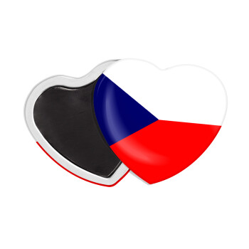 Czechia flag, Μαγνητάκι καρδιά (57x52mm)