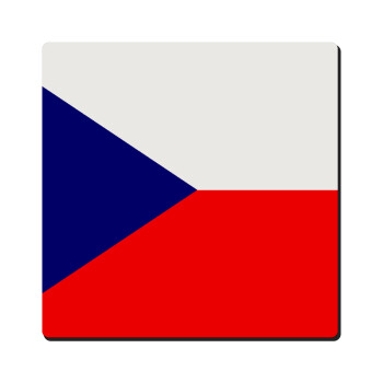 Czechia flag, Τετράγωνο μαγνητάκι ξύλινο 6x6cm
