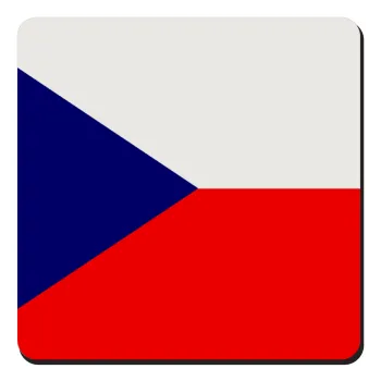 Czechia flag, Τετράγωνο μαγνητάκι ξύλινο 9x9cm