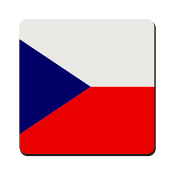 Czechia flag, Τετράγωνο μαγνητάκι ξύλινο 9x9cm