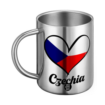Czechia flag, Ανοξείδωτη Μεταλλική Κούπα 450ml - Διπλού Τοιχώματος