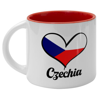 Czechia flag, Κούπα κεραμική 400ml Λευκή/Κόκκινη