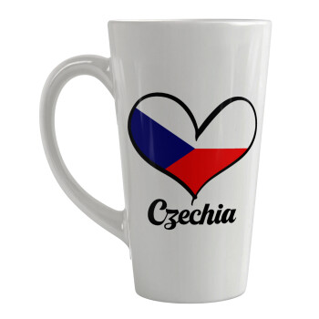 Czechia flag, Κούπα κωνική Latte Μεγάλη, κεραμική, 450ml